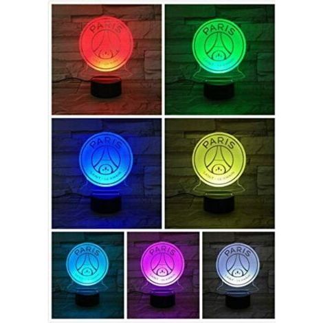 Veilleuse LED 3D PSG à illusion d'optique – Lampe de bureau en acrylique 5 mm – 7 couleurs – Alimentation USB ou piles AA – CLUB 3D (1/4)