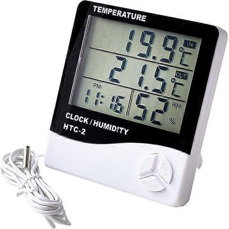 Hygromètre-thermomètre numérique Mengshen, moniteur de température intérieure et extérieure, indicateur de température et d'humidité pour la maison et le bureau - Écran LCD, pile incluse (1/5)