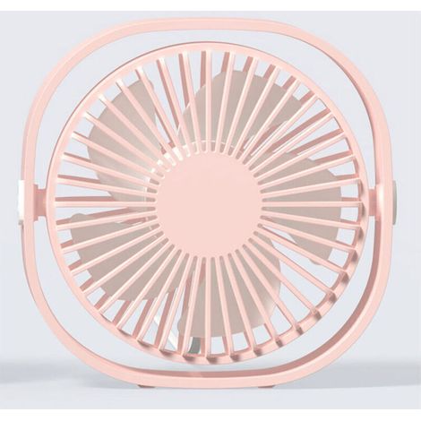Petit ventilateur USB portable silencieux alimenté par USB uniquement (sans batterie), refroidissement, 3 vitesses, réglable, pivotant à 360°, pour la maison, le bureau, la chambre, Rose (1/4)
