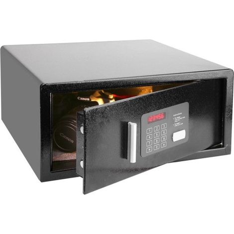 Harper - Safe01 - Noir - Coffre-fort Digital - Serrure électronique - Double Verrouillage - Led Intégrée