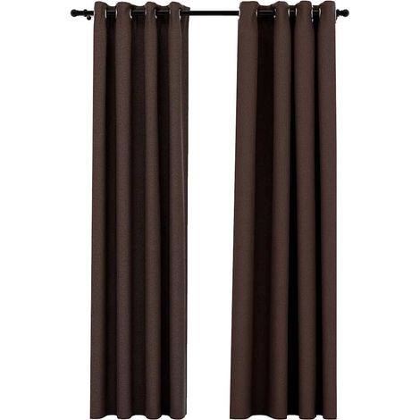 Linen-Look Blackout Curtains with Grommets 2pcs Taupe 140x225cm vidaXL
