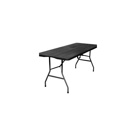 WELLHOME Tavolo pieghevole 180x74x74 cm, in effetto legno nero