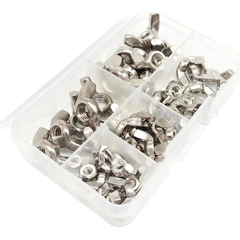 Kit de 45 écrous papillon à ailettes réglables, serrage manuel, M3 M4 (1/5)