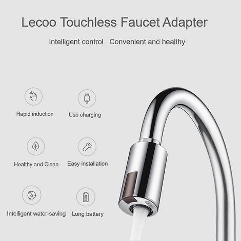 Adaptateur de robinet intelligent sans contact avec capteur infrarouge pour évier, économiseur d'eau, robinet automatique, adaptateur de buse pour cuisine et salle de bain (1/4)
