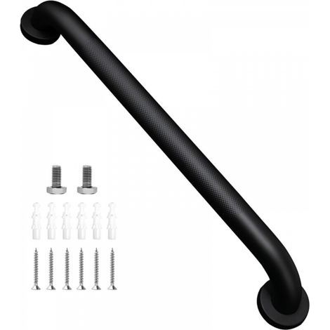 Barandilla de baño de acero inoxidable 304, apta para bañeras y escaleras, color negro mate, 50 cm. (1/5)