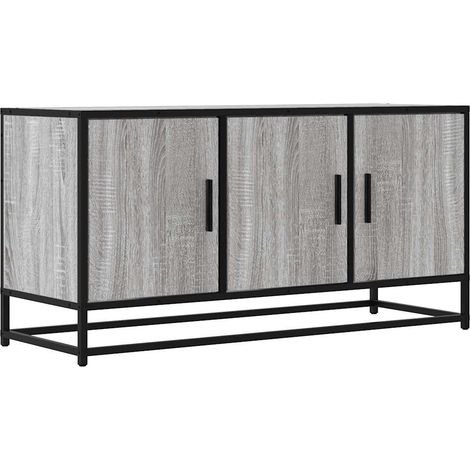 Mobile TV multimediale scaffale per televisione televisione buffet sala da pranzo soggiorno camera da letto sonoma 100 x 35 x 50 cm derivati del legno e metallo grigio 020028337