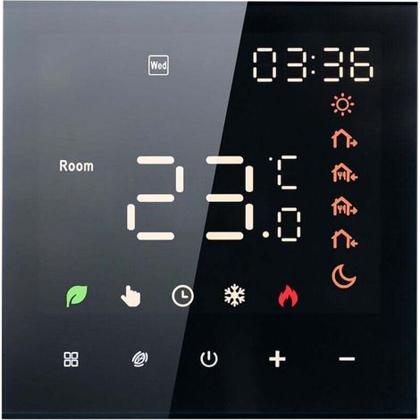 Thermostat intelligent, 16A Thermostat programmable numérique à écran tactile LCD, Thermostat intelligent numérique mural pour chauffage électrique (1/4)