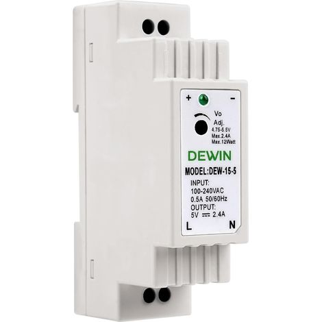 Alimentation sur rail DIN 5 V, Alimentation industrielle sur rail DIN à découpage 5 V 2,4 A 12 W (1/5)