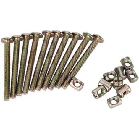 M6 Furniture Bolt, Hex Socket Head Screws Nuts for Crib Bunk Bed Chairs(60mm) A (1/4)