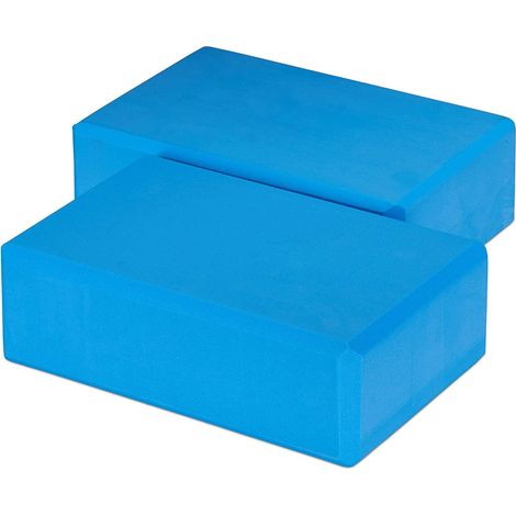 Bloc yoga brique mousse rigide anti ddérapant 23 x 15 cm bleu