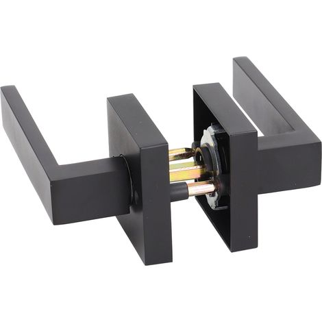 Poignée de porte intérieure, ensemble de poignées en métal noir décoratif pour portes de passage d'une épaisseur de 35 à 50 mm (1/5)