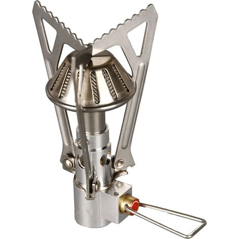 Réchaud de camping pliable et coupe-vent, mini réchaud de randonnée portable et pliable en métal, compatible avec les réchauds de cuisine portables. (1/5)