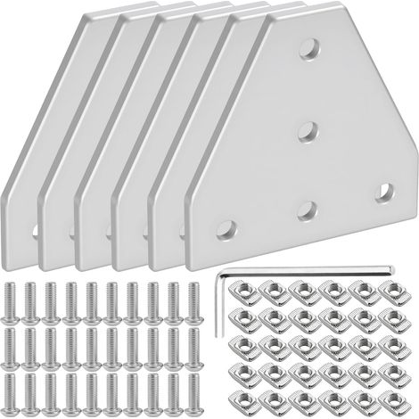 20 Pièces 3030 Profilés en Aluminium Equerre Fixation Profil Aluminium Équerre de Fixation 90 Degrés Inox Connecteur d'Angle avec Vis et Écrous M6 Adaptés aux Profilé Alu 3030, Imprimantes 3D (1/5)
