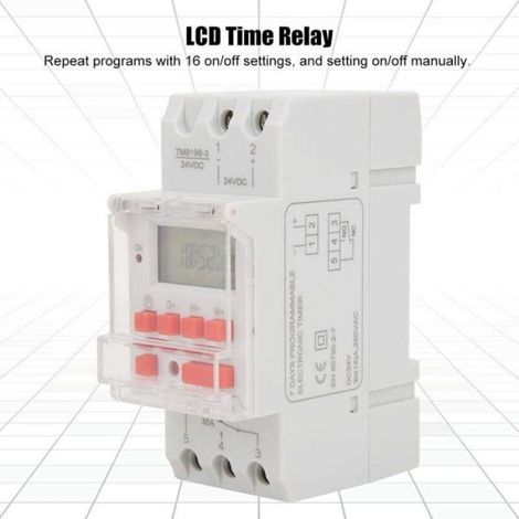 Programmateur Horaire - LCD Rétroéclairé - Précision Seconde - Relais 30 A 220 V - Pour Chauffe-Eau - 1 Pièce (1/4)