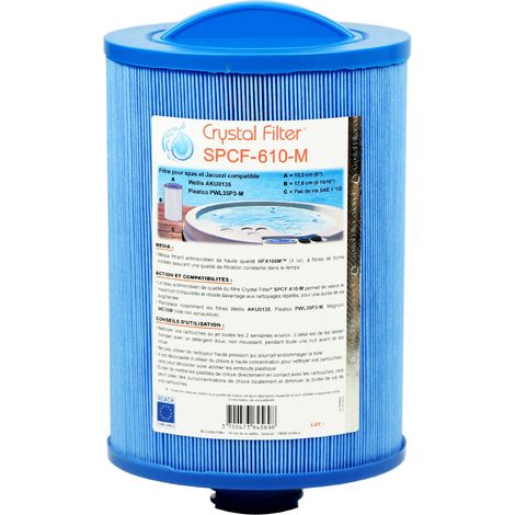 Filtre Spa Crystal Filter® SPCF-610-M - Compatible Wellis AKU0135 - Pleatco PWL35P3-M - Magnum WE35M (1/4)