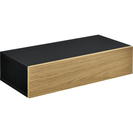 Estante de pared con encimera tablero de partículas 50 cm madera negra 030001716