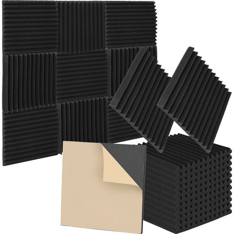 SWANEW 24x Cunei fonoassorbenti da studio Resistenti al fuoco Pannelli ad alta densità 30x30x2.5 cm (1/5)