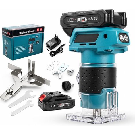 Irovami Défonceuse bois sans balais – 700W, 3000-30000 tr/min, 2 batteries