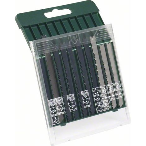 Bosch 2607019460 Set de 10 lames de scie sauteuse emmanchement U (1/4)