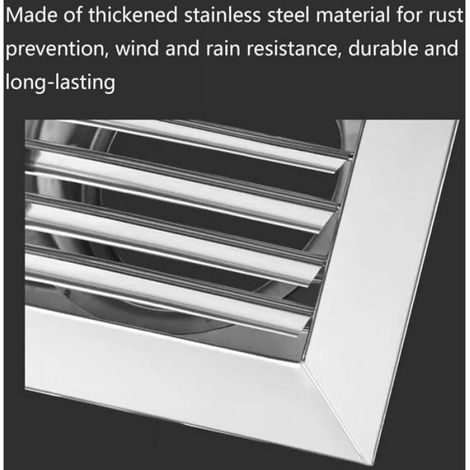 Grille de Sortie d’Air Murale avec Obturateur Mobile, Ventilation Cuisine et Salle de Bain, Pour Ouverture 150 mm (1/4)