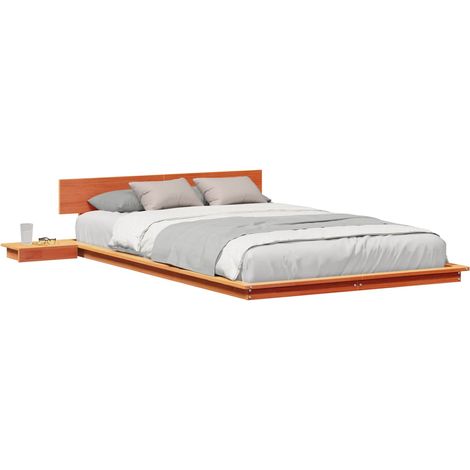 Lit double Lit adulte Cadre de lit Marron 120 x 190 cm bois (1/5)
