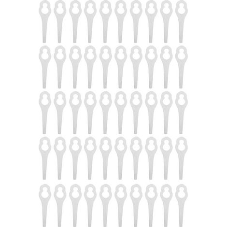 Lames en plastique pour coupe gazon 50 pièces pièces de tondeuse à gazon pour BOSCH ALM 28 30 (blanc) (1/5)