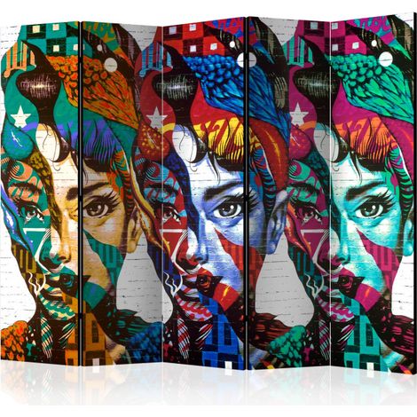 Paravent 5 Volets "Colorful Faces" 172x225cm (1/2)