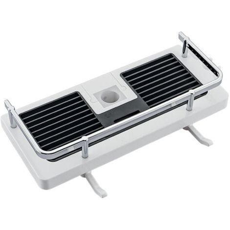 Mensola per asta doccia senza foratura, mensola per bagno, organizer per doccia con gancio e maniglia per soffione doccia, adatta ad aste doccia da 24-25 mm.