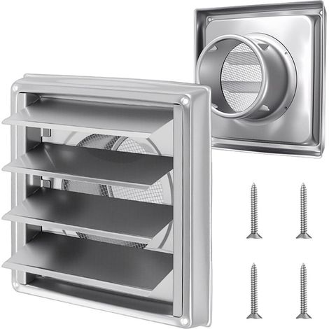 Grille d'aération en acier inoxydable avec barrière pour tuyaux de 10,2 cm, 12,7 cm, 15,2 cm (1/5)