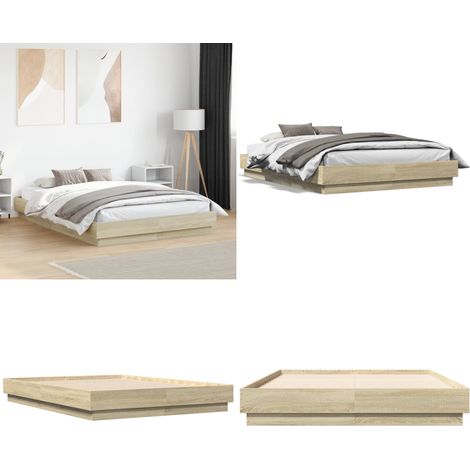 Bettgestell Sonoma-Eiche 120x190 cm Holzwerkstoff - Holzbettfassungen - Bettrahmen - Einzelbett - Bettkasten - Sommer Eichenfarben - Home & Living (1/5)