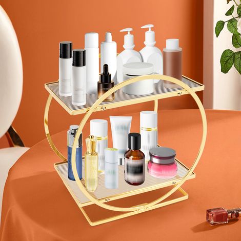 2-Stufen Kosmetik-Display-Tablett Make Up Kosmetik Organizer Aufbewahrungsbox (1/5)