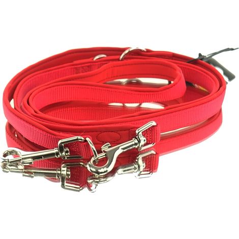 Nobby – Laisse pour chien Classic Preno – Rouge, 2 m, taille XS-S, nylon et néoprène (1/2)