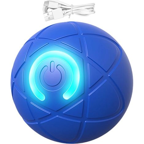 Balle interactive pour chien – Roulement automatique – Diamètre 6,4 cm – Bleue – Stimule l'activité et le jeu (1/5)