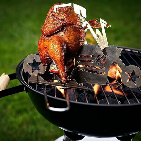 Tragbarer Hähnchenständer, Grill-Hühnerständer, Bierdosen-Hähnchenständer, BBQ-Hähnchenständer, tragbarer Edelstahl-Grill-Hähnchenständer, für Grillofen im Freien (1/5)