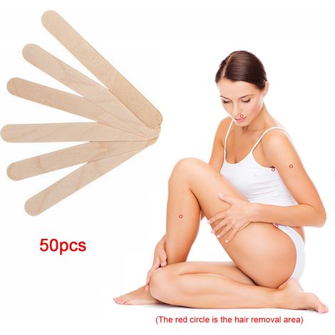 50 spatules en bois pour l'épilation à la cire, applicateurs de cire, outil professionnel pour le visage et les spas, abaisse-langue (1/5)