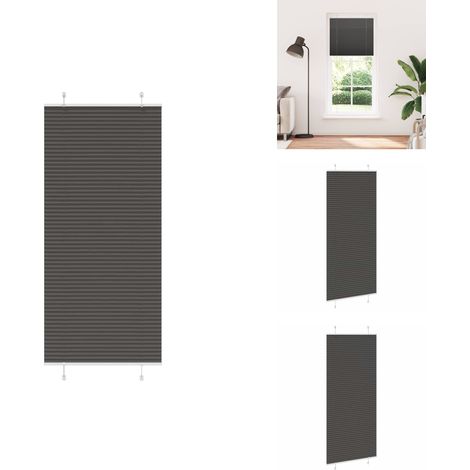 Store plissé noir 100x200 cm largeur du tissu 99,4 cm polyester - Store Plissé - Stores Plissés - Store Plissé De Fenêtre - Plisse Aveugle (1/5)