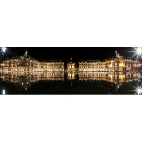 Tableau sur toile la bourse de Bordeaux symétrique 30x97 cm - Impression sur Toile Murale Décorative - Image imprimée en HD sur Toile - Toile sur Châssis en Bois FSC - Fabriqué en France (1/4)