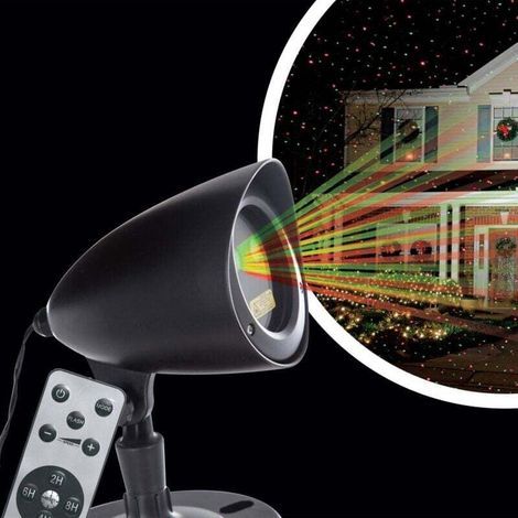 Laser extérieur avec point rouge/vert en mouvement + transformateur et télécommande – guirlande lumineuse et décorations de Noël (1/4)
