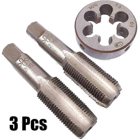 Taraud conique et filière HSS M20 x 1,5 mm, filetage métrique à droite (1/4)