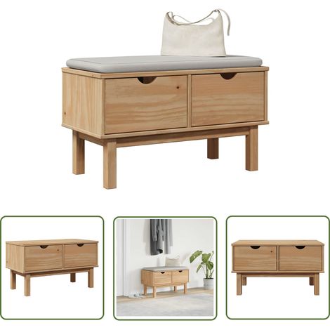vidaXL Flurbank OTTA 80x40x45 cm Massivholz Kiefer (1/5)