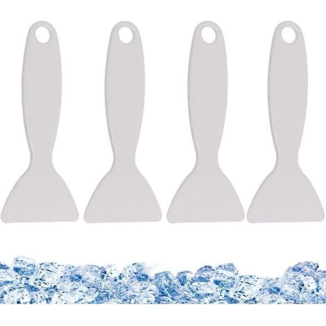 (blanc)Pièces et accessoires pour réfrigérateurs, Lot de 4 pelles de dégivrage portables en plastique pour réfrigérateur et congélateur (1/4)