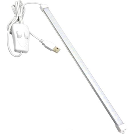 Barra de luz LED USB rígida de 5 V con tres colores intercambiables, lámpara de lectura de escritorio con interruptor y luz nocturna. (1/5)