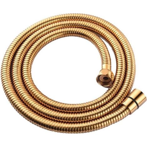Tuyau De Douche - Acier Inoxydable - Raccords En Laiton Massif - 2 M - Doré (1/3)