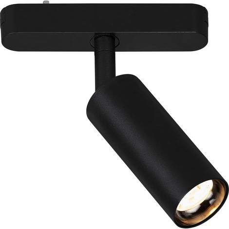 Système de rail LED Tracklight, Blanc chaud, Pivotant, Accessoires, LED Spot, Spot de plafond, Projecteur, Plafonnier, 130x40x155mm (LxDxH), Noir (1/5)