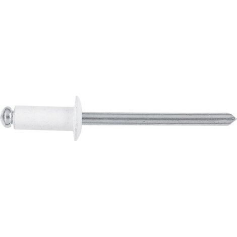 Rivets ALX blancs tête ronde standard 4,8x16mm plage de serrage 9-11mm perçage 5mm blister de 50 pièces - DEGOMETAL