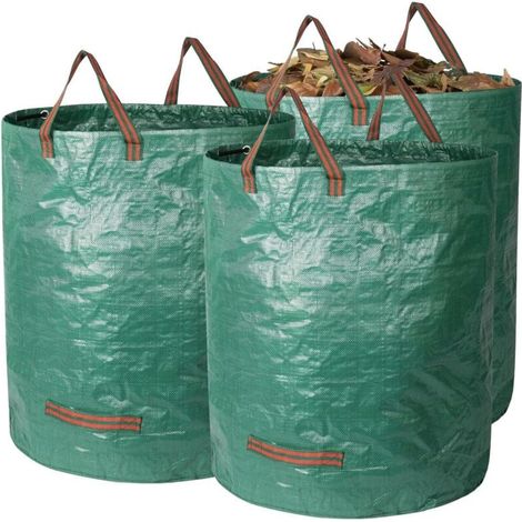 3x 272L Sac Dechets Verts de Jardin, Sac Jardinage Dechets avec Poignées, Autonome, Imperméable, Sac Jardin durable Résistant à la Corrosion (1/4)