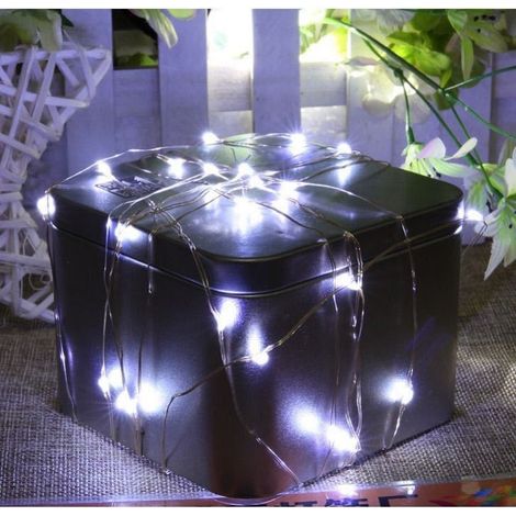 1er-Pack Mini-LED-Lichterkette, wasserdicht, batteriebetrieben, 5 m, 50 LEDs, Kupferdraht, dekorative Lichterkette für drinnen und draußen, Flaschen, Hochzeitsfeier, Weihnachten, Schlafzimmer, weiße L