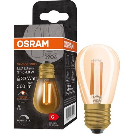 Osram Edición Vintage bombilla LED regulable transparente 4,8W
