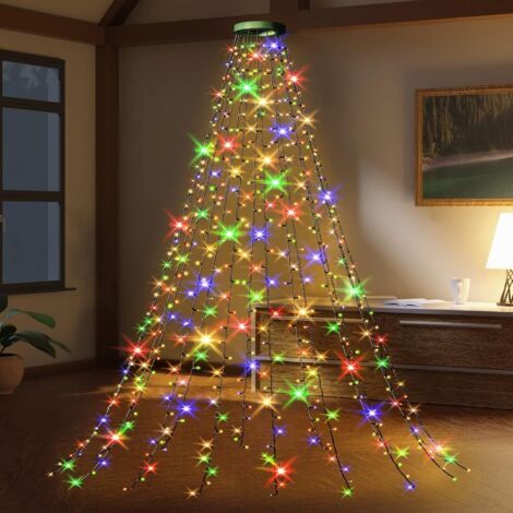 Guirlande Lumineuse Sapin NoëL, 3M x16 Branche 480 LED Guirlande Lumineuse Arbre Noel avec 8 Modes et Minuteur, Ilumineuse de sapin de Noël Imperméable pour Décoration Sapin de Noël – Couleur (1/5)