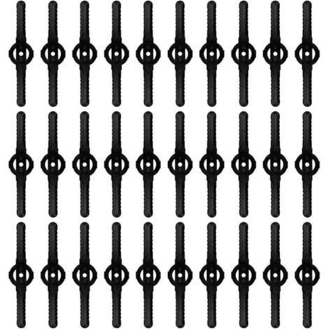 30 Plastic Replacement Blades, Compatible with Cordless String Trimmers, Lawn Mower Accessories, Black Garden String Trimmer Blades (1/5)